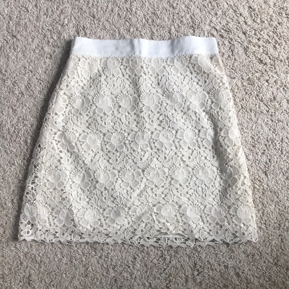 LOFT crochet mini skirt